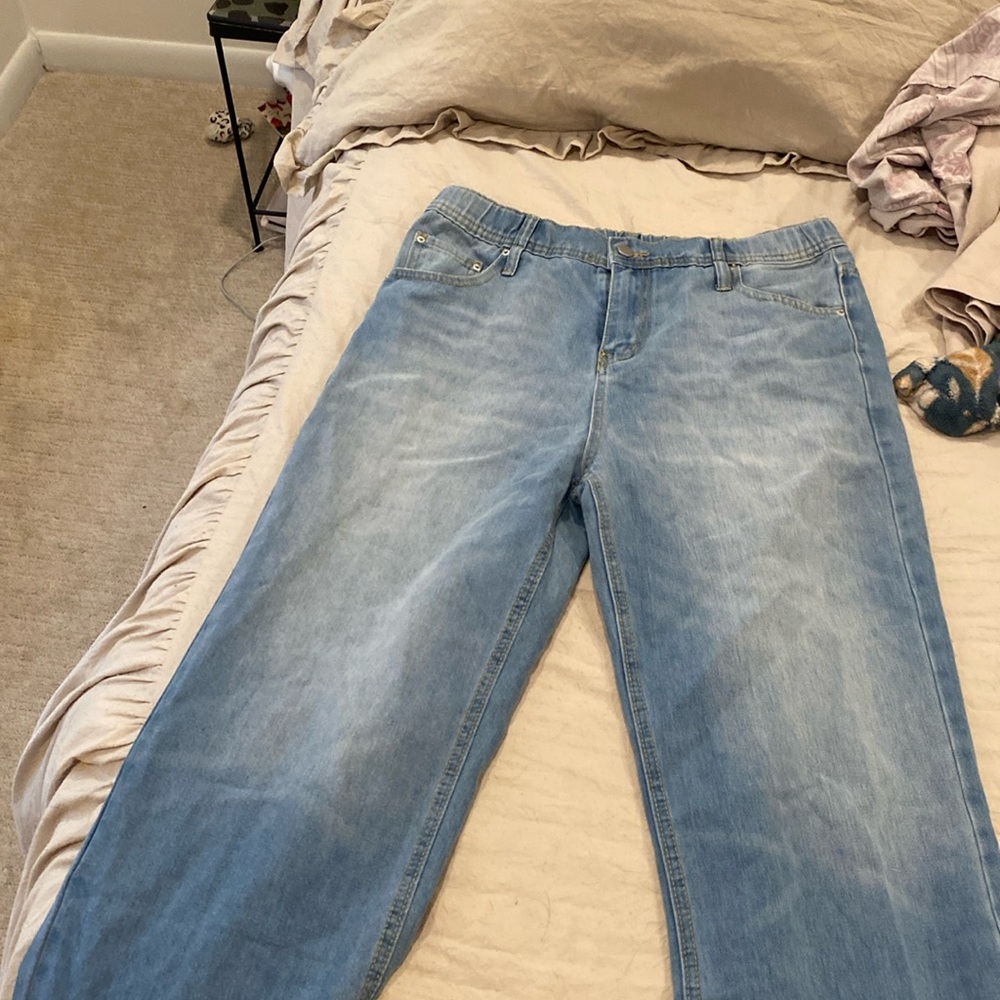 2xl soft wide leg elastic jeans … no brand name